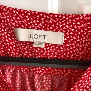 LOFT Dress w/little white hearts